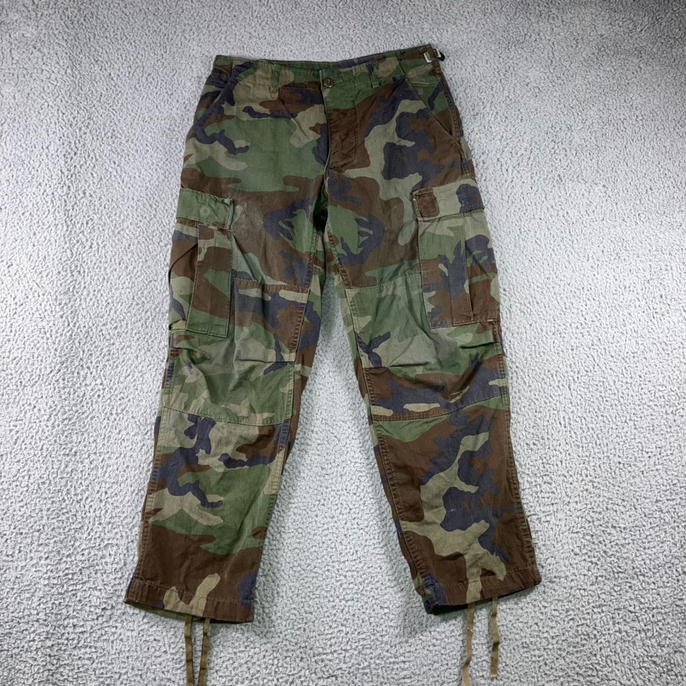 Unbranded Cargo Pants Men 31x27 Woodland Camo Military Fatigue Trousers‎ Grunge